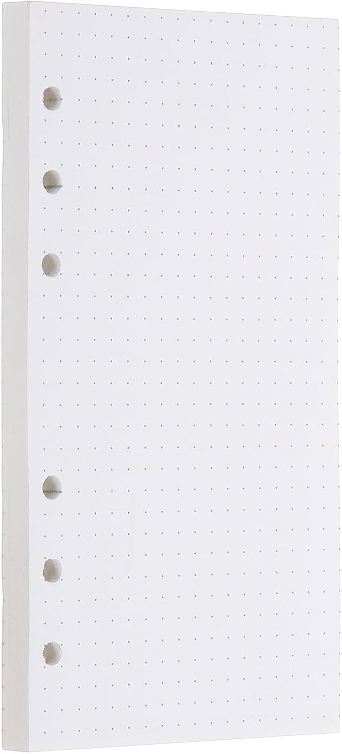 PATIKIL A6 Dot Grid Paper 6-Ring Binder Loose Leaf Planner Filler Paper Planner Inserts, 80 Sheets/160 Pages, Lined