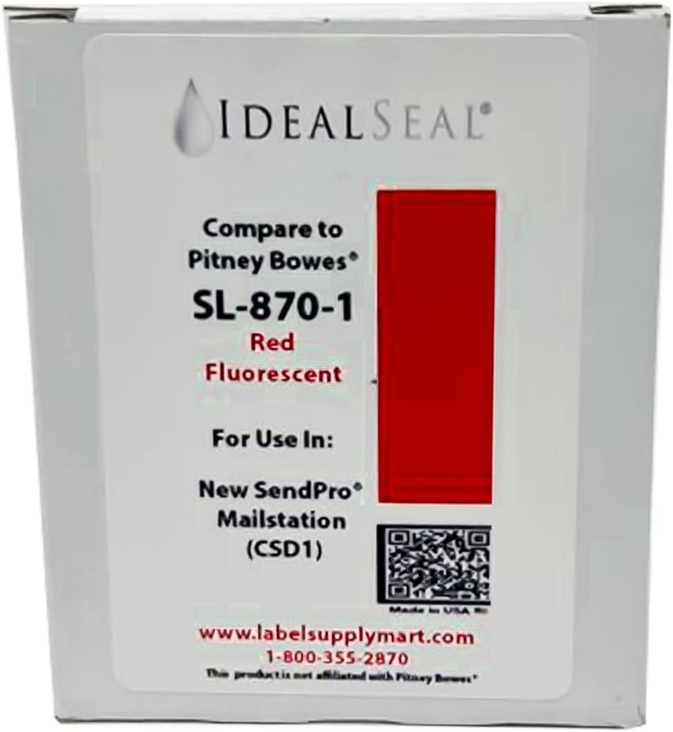 IDEALSEAL Replacement Postage Ink for SL-870-1 Red Ink Cartridge for New SendPro Mailstation (CSD1) (2 Pack)