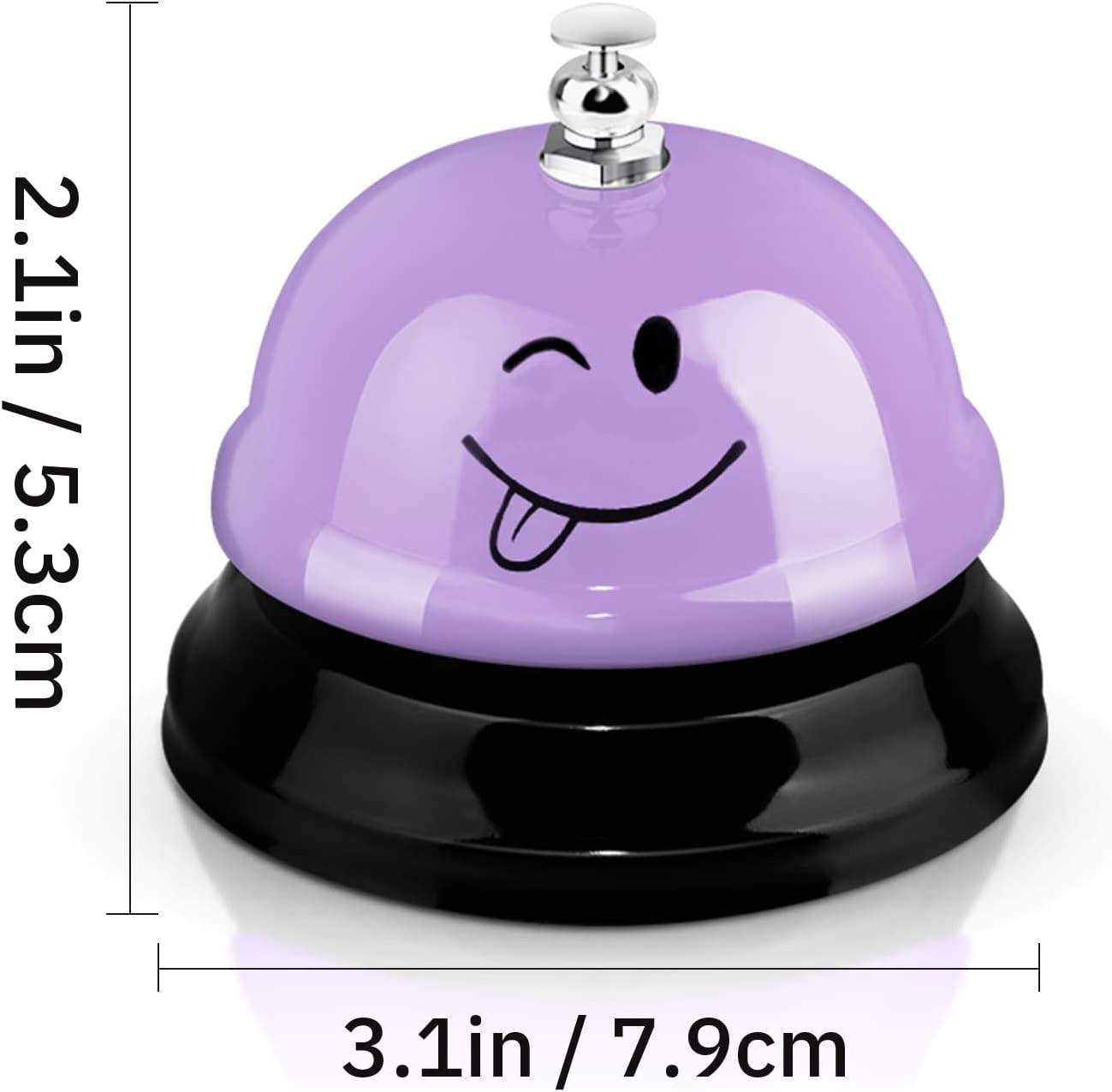 Tudomro 6 Pcs Call Service Dinner Bell for Desk Classroom Metal Smile Face Bell 3 Inch Diameter Anti Rust for Hotel Restaurant Office School Kitchen Bar(Macaron Color)