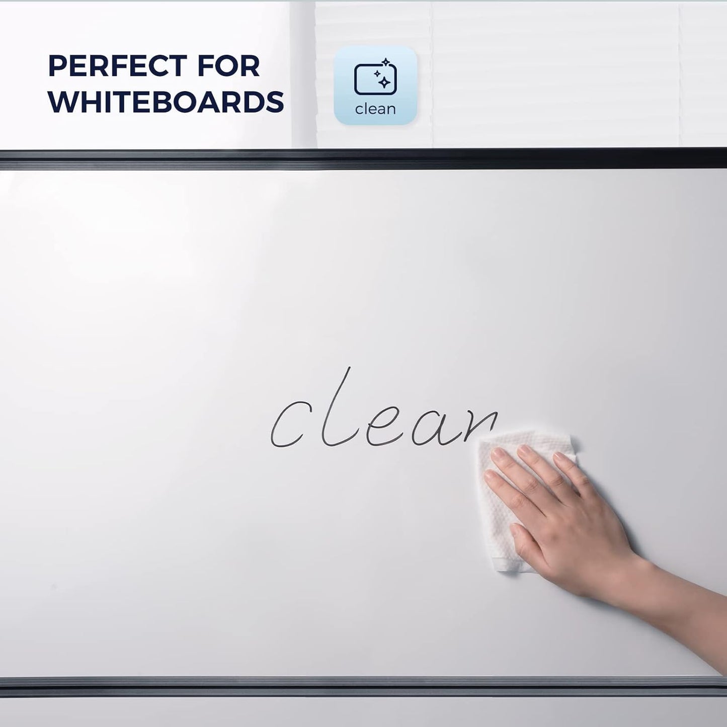 LOUKIN Dry Erase Wipes, Whiteboard Cleaning Wipes, Non-Toxic Cleaning Wipes for Whiteboard, 50 Wipes Per Pack