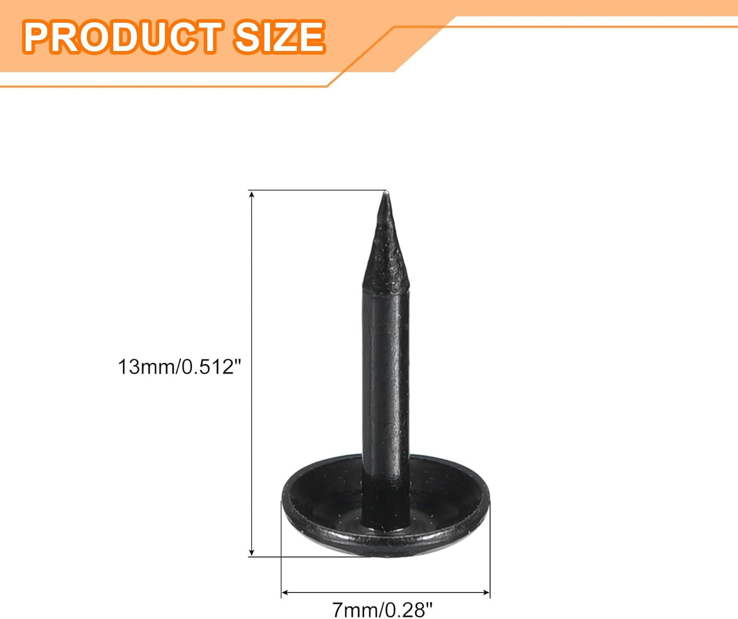 uxcell Upholstery Tacks Nail Pins Furniture, 100Pcs 7x13mm Thumb Tack Pins Assortment Kit Carbon Steel for Home Sofa DIY Decorative Nail Heads Nails, Black