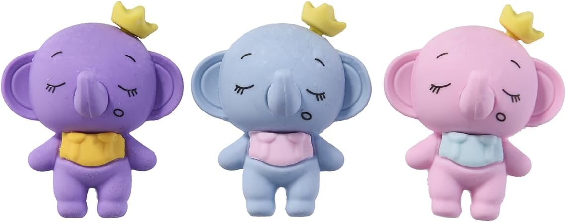 18 Pack Elephant Model Eraser for Kids, 3D Animal Take Apart Erasers for Boys and Girls, Fun School Supplies Prize Gifts Party Favors