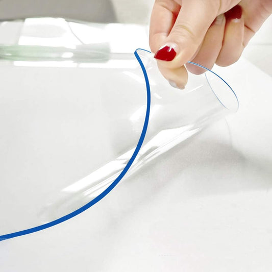 18x55 Inch Clear PVC Desk Mat for Desktop Crystal Table Protector Plastic Desk Cover Protector Table Top Cloth Thicken Desk Protector Waterproof Table Pad for Writing Desk Kitchen Table Meeting Desk