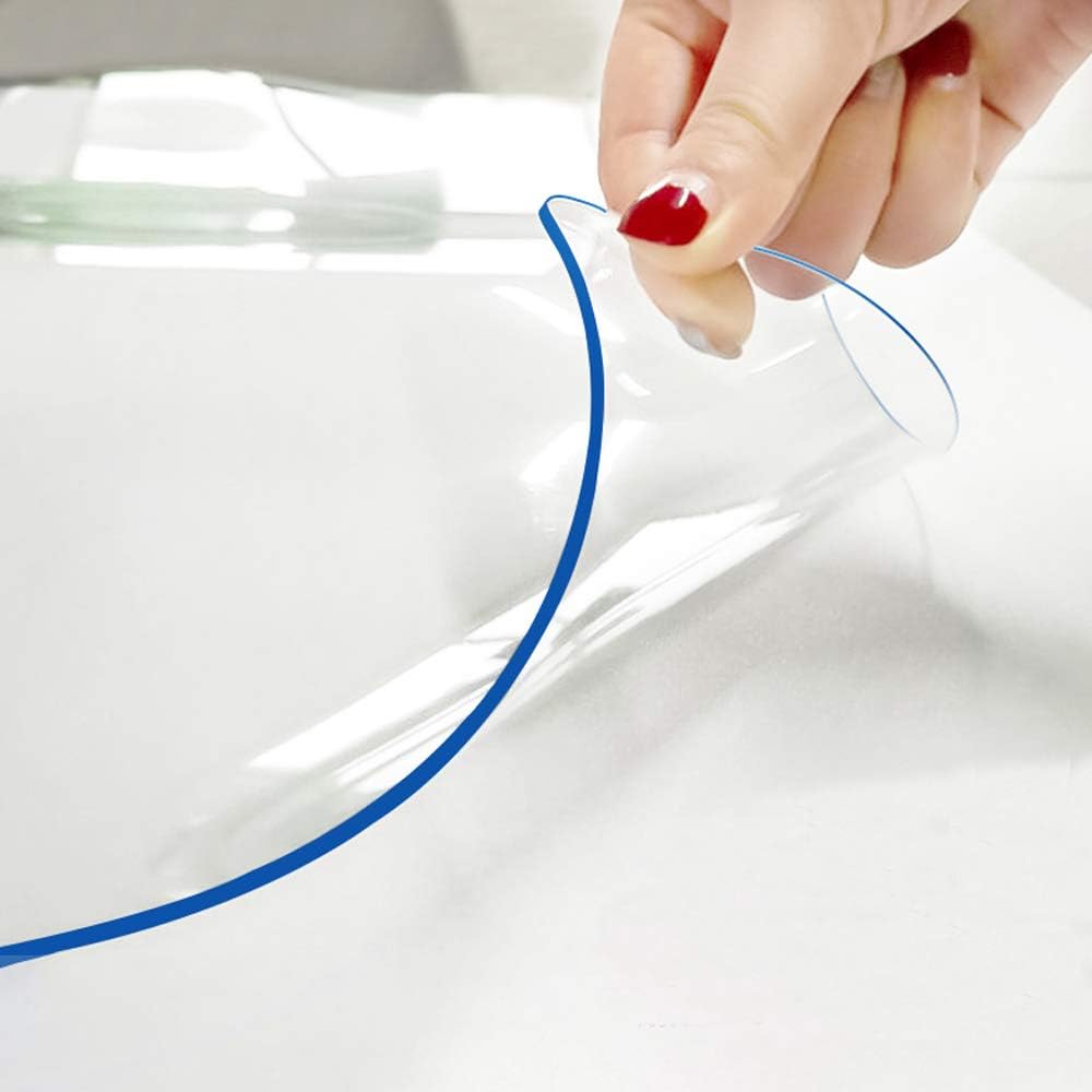 Non-Slip 1.5mm Thick 16 x 32 Inches Clear PVC Table Cover Protector Glass Plastic Desk Pad Mat for Side End Table TV Bench Dresser Coffee Table Bedside Table Writing Desk 2pcs Heat Resistant Wipeable
