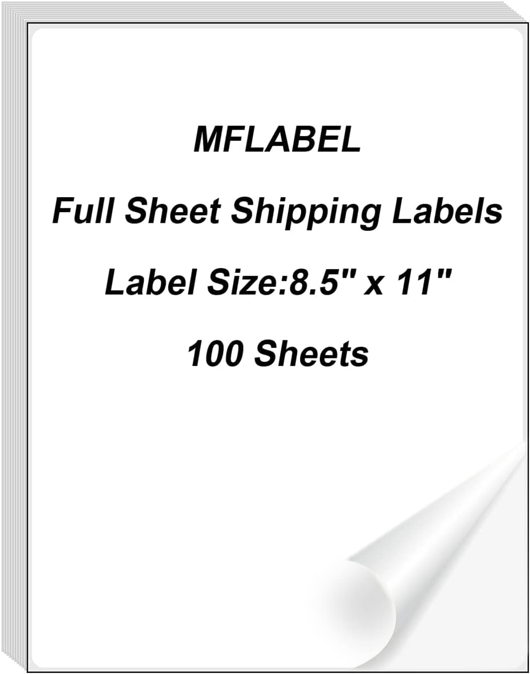 MFLABEL Full Sheet Matte White Labels - 8.5 x 11 Inch for Laser & Inkjet Printers (200 Sheets / 6000 Labels) - Includes Address & Fragile Stickers, Smudge-Proof & Quick Peel