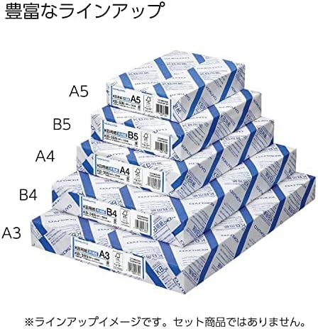 Kokuyo A4 KB Paper, 5 Ream (2500 Sheets), 64gsm, 80 Bright (ISO) - Perfect for Printing, Custom Planner and Journal - 8.3 x 11.7 inches, FSC Certified, Japan Import (KB-39N)