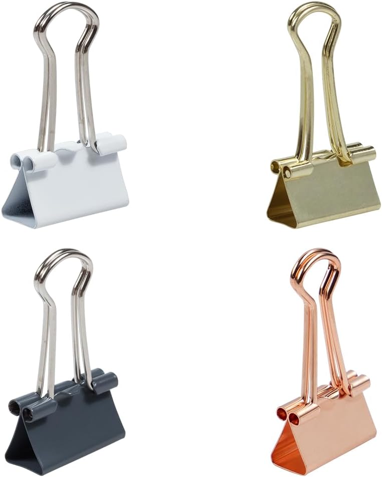 JAM PAPER Colorful Binder Clips Assortment - Small - 3/4 Inch (19 mm) - Assorted Business Colors - 100 Binderclips/Pack