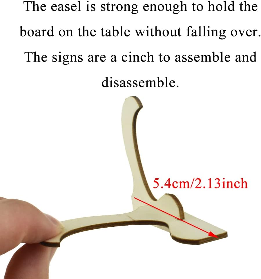 HAHIYO Mini Blackboards Chalkboard Signs with Wood Easels Support Easy Set up Smooth Even Surface Easy Write and Clean Stand Not Fall Over for Food Wedding Buffet Memo 12PCS