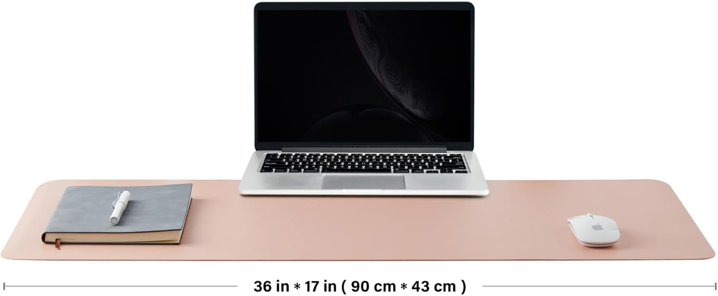 Cork Desk Mat - Dual-Sided Desk Pad for Office and Home - Desk Organization and Accessories - Ideal for Large Mouse Pad and Desk Mats on Top of Desks(Pink,36"x 17")