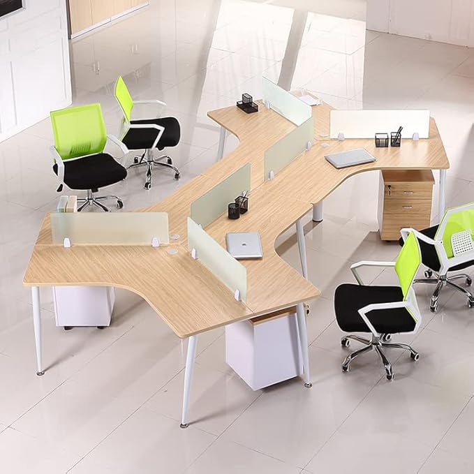 4PCS Desk Dividers Office Partitions, Privacy Desk Panel Protective, Frosted Acrylic Plexiglass Shield with Clamps for Offices Schools Call Centers - 23.6”L X15.8”W