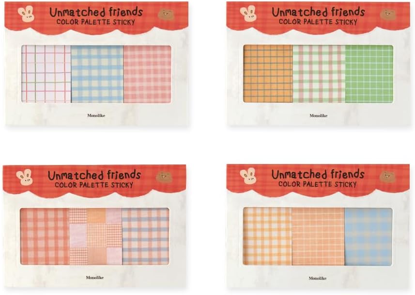 Monolike Color Palette Sticky Unmatched Friends A Set 4p - Self-Adhesive Memo Pad 30 Sheets
