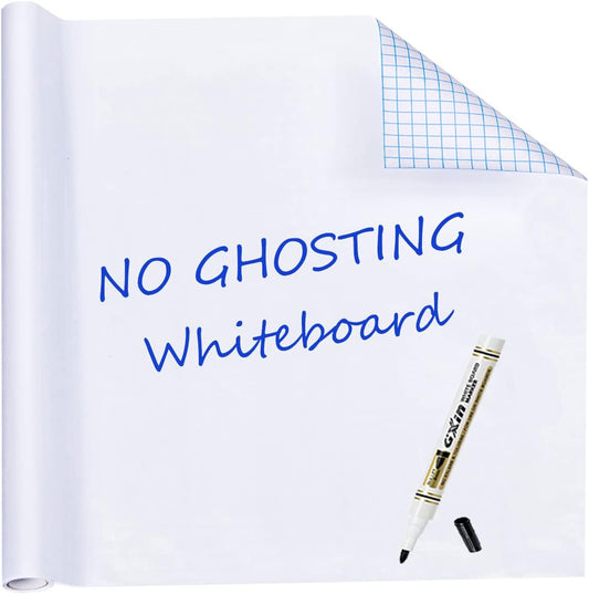 HAMIGAR Whiteboard Sticker for Wall 36" x 157" Dry Erase Board Large Wallpaper Peel and Stick, White Board Stick on Wall, Contact Paper Adhesive Poster Board Whiteboard with 1 Marker
