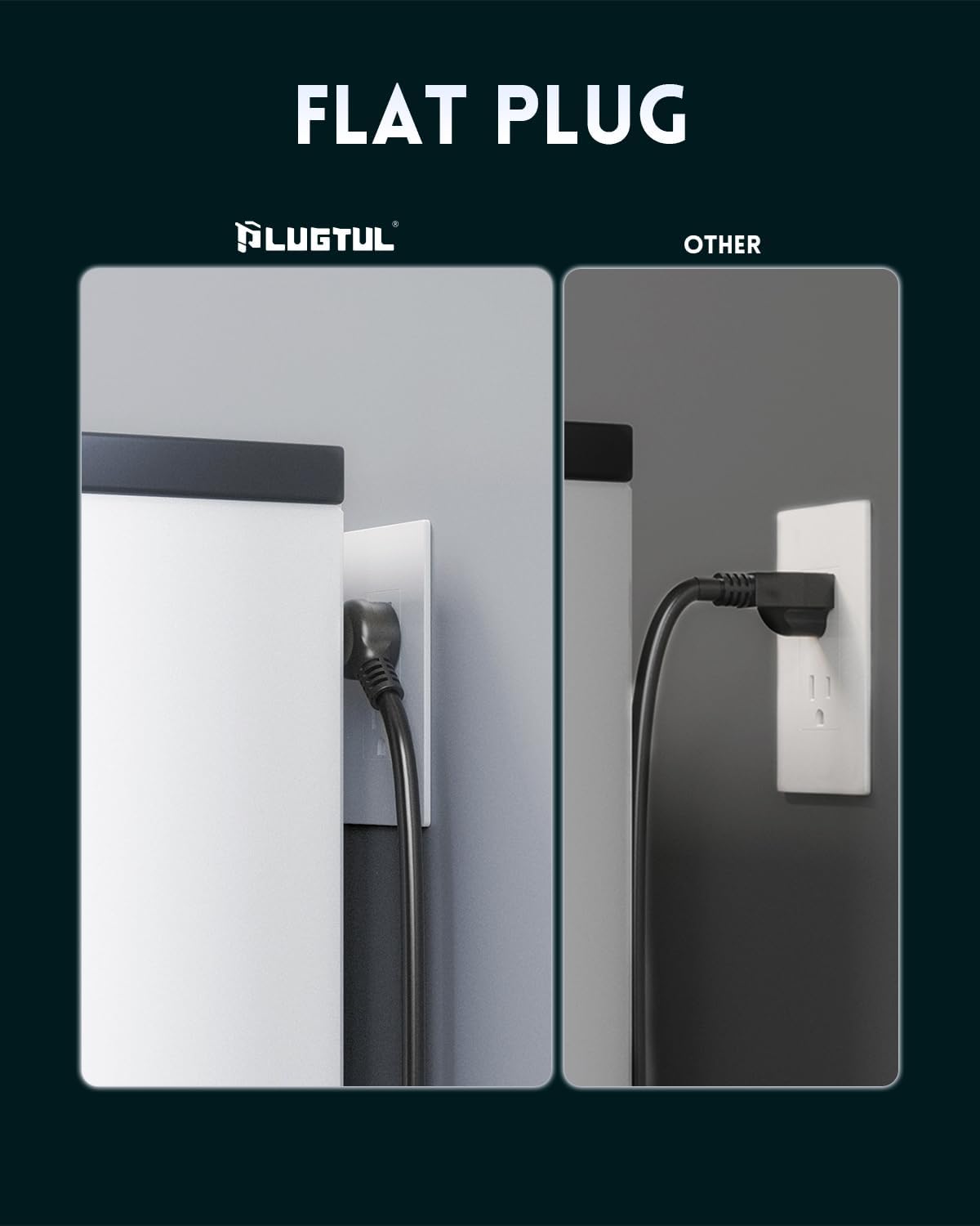 Surge Protector Power Strip 15FT(4080J), PLUGTUL Surge Protector with 12 Outlets - Spacious Design for Large Plugs, Flat Plug, 20W USB C Charging for Home, Office, ETL Listed