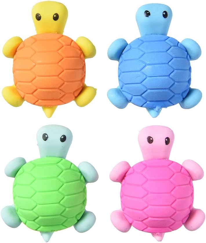 16 Pack Turtle Erasers for Kids, 3D Puzzle Erasers for Boys Girls, Fun Eraser for School Supplies Prize Gifts Party Favors