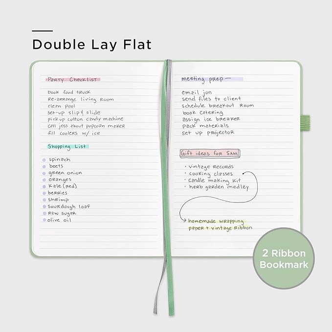 &And Per Se Lined Journal Notebook, 160 Pages, A5 5.7 x 8 inches College Ruled Thick Paper Notebook Journals for Writing, Hardcover Notebooks for Women Men Office School (1 Pack, Light Green)
