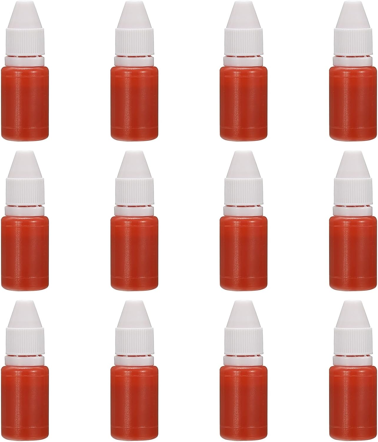 PATIKIL 0.33oz Refill Ink for Stamps and Ink Pads, 12Pcs 10ml Stamp Pad Ink Refill for Office Stamp Self Inking Stamp Date Stamp Scrapbooking, Orange Red