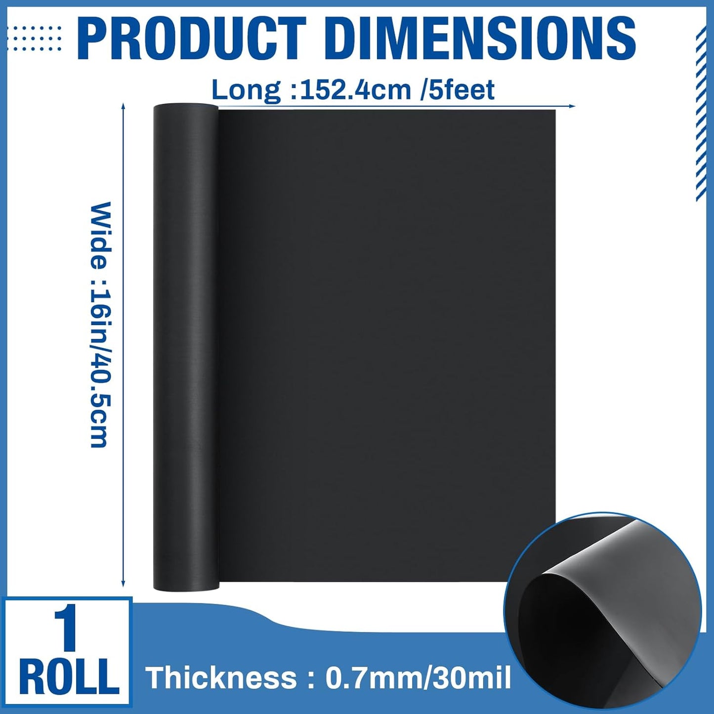 Amylove 16" x 5 ft Extra Large Magnetic Sheets for Crafts Non Adhesive 30 Mil Flexible Sheets for Die Cuts Arts Crafts Refrigerator and Metal Cutting Die Storage