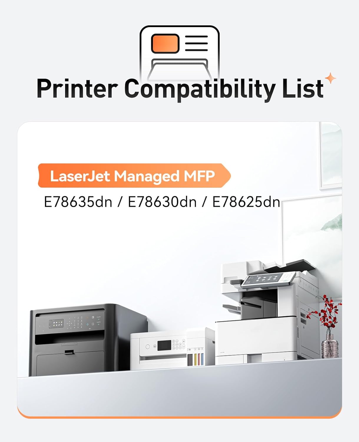 W9150MC W9151MC W9153MC W9152MC Toner Cartridge Set 4-Pack High Yield with Chip Replacement Compatible with HP Color Managed MFP E78625dn E78630dn E78635dn Printer Ink Copier Black Cyan Magenta Yellow