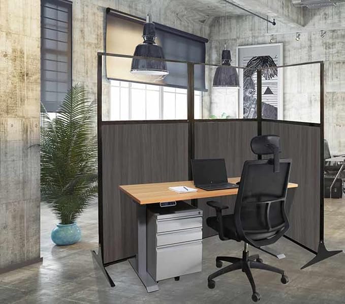 Versare Office Workstation Screen | Portable Wall Divider | Modern Cubicle | Freestanding Privacy Screen | Flexible Work Space | 1 Panel | 33" Wide x 70" Tall Beige SoundSorb Panels