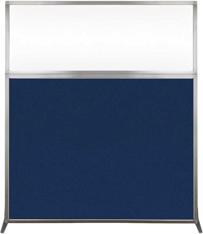 Versare Hush Screen Portable Room Divider | Workstation Wall Divider | Freestanding Privacy Hush Panels | Clear Windows | Fabric Office Divider Screen | Great for Room Separation