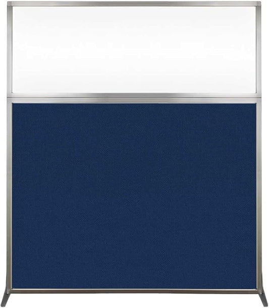 Versare Hush Screen Portable Room Divider | Workstation Wall Divider | Freestanding Privacy Hush Panels | Clear Windows | Fabric Office Divider Screen | Great for Room Separation