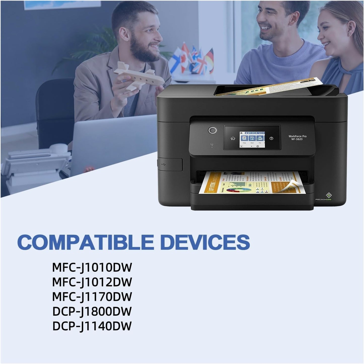 LC401XL Black Ink Cartridges High Yield Compatible for Brother LC401 XL LC401XL Black Ink Cartridges for Brother MFC-J1010DW MFC-J1012DW MFC-J1170DW Printer - 2 Pack LC401XLBK