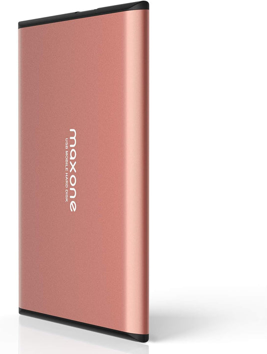 Maxone 160GB External Hard Drive Portable 2.5'' Ultra Slim HDD Storage USB 3.0 Compatible with PC, Laptop, Rose Pink