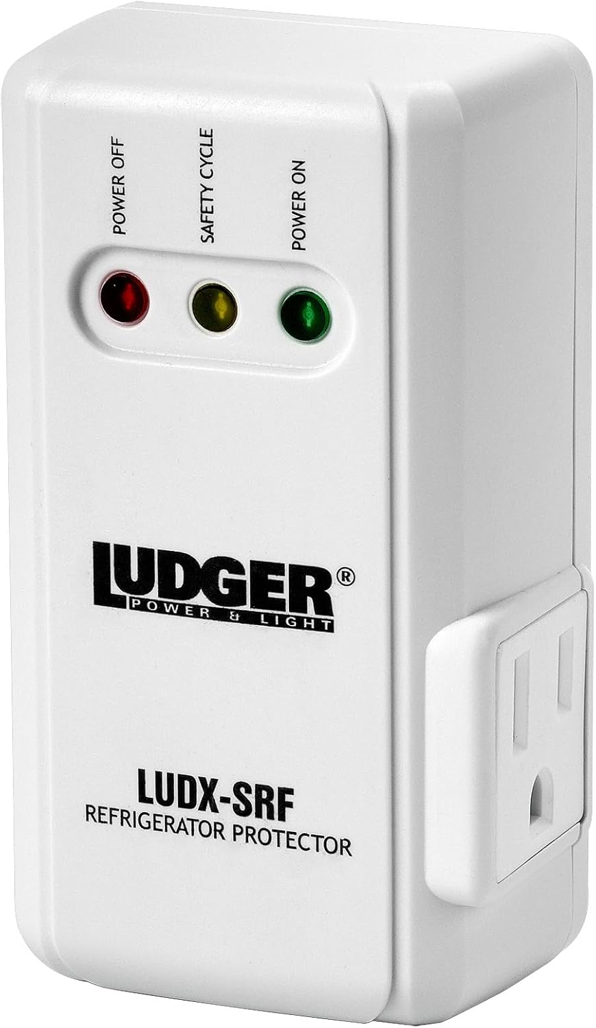 Ludger Power Surge Protector for Appliances (LUDX-SRF), ETL Certified, Unique Side Socket, Connects to All Types of AC, Reliable AC Protection, 4-Minute Safety Cycle, 3 Modes LED Indicator