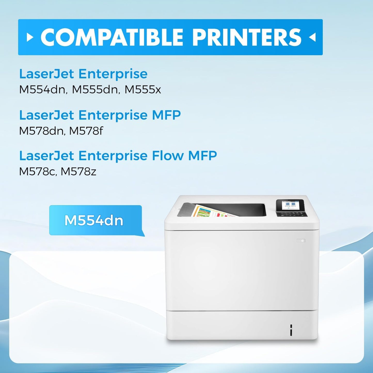 212A Toner Cartridges 4 Pack with Chip Compatible for HP 212A W2120A 212X W2120X Color Laserjet Enterprise MFP M578c M578z M554dn M555dn M555x M578dn M578f M555 M554 M578 Printer Ink All-in-One Black