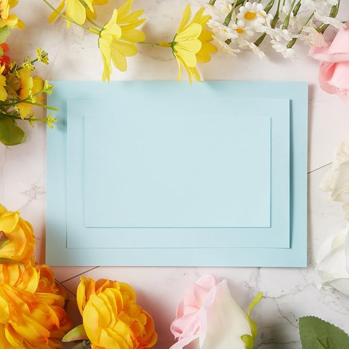 50 Sheets Blank Cardstock Paper 250 GSM Thick Heavy Cards Stock for DIY Art Projects, Card Making, Postcards, Greeting Cards, Birthday Party, Wedding Invitation (Light Blue, 3x5 inches)