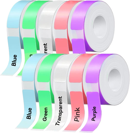 D30 P21 Label Maker Tape Refill 12mm×40mm(0.47"x1.57") Sticker, Laminated Thermal Label Tape Replacement, 1650 Labels/10Rolls, High Definition Labeling Tape for Home Office School Hotel