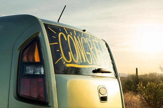 Glass Pen Window Marker: Liquid Chalk Pens for Glass, Whiteboard Markers with Washable Paint - Graduation, Car Windows, Mirror Pen, Storefront, Wedding, Parade, Party & Holiday (Brown, Fine Tip)