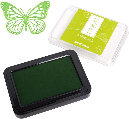 IROMOYO Stamp PAD, Traditional Japanese Ink Colour, Oil-Based Ink pad - Yellow Green
