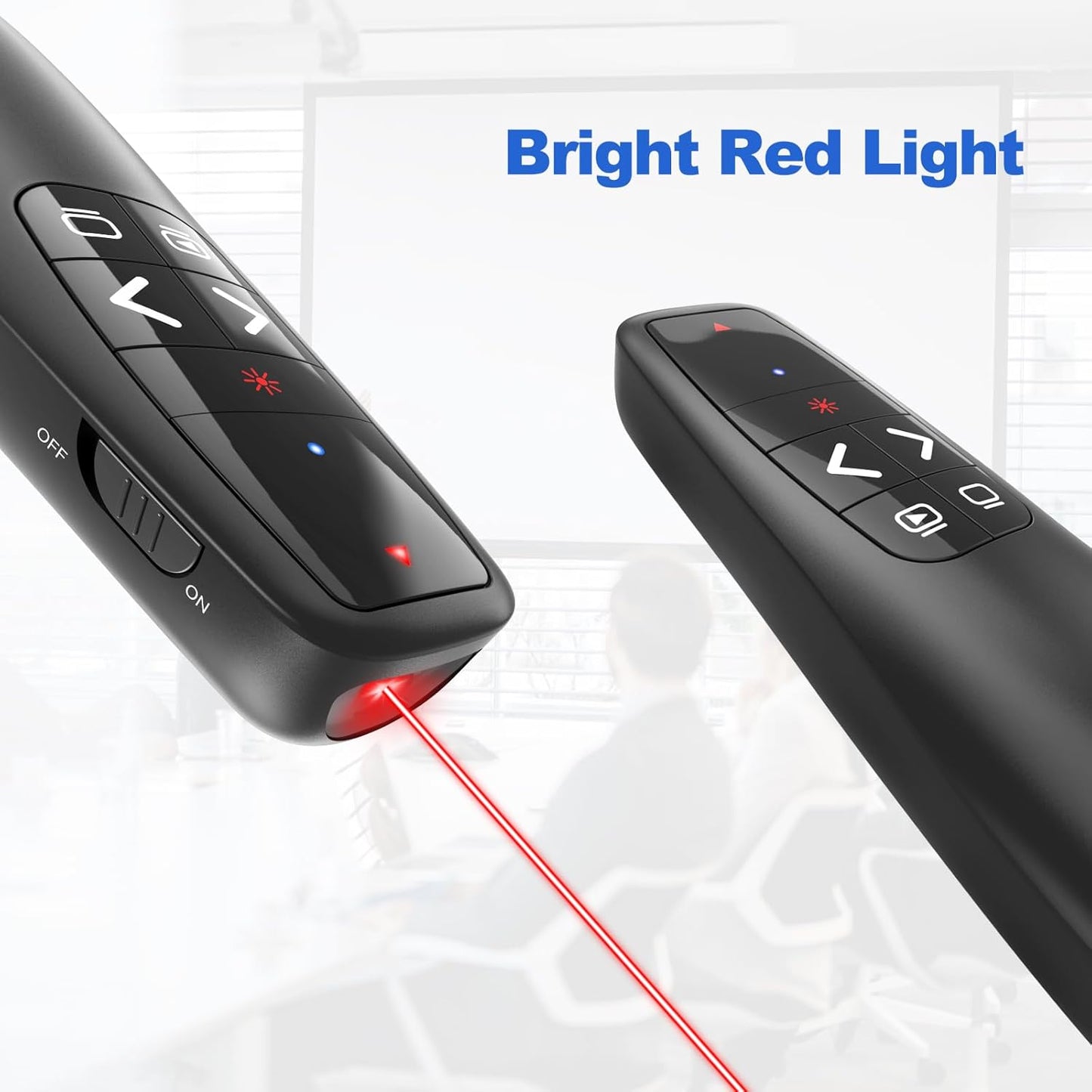 （4 Units） Presentation Clicker with 4 Cases Wireless Presenter Remote PowerPoint Pointer Slide Advancer for Mac Laptop PC Computer Keynote