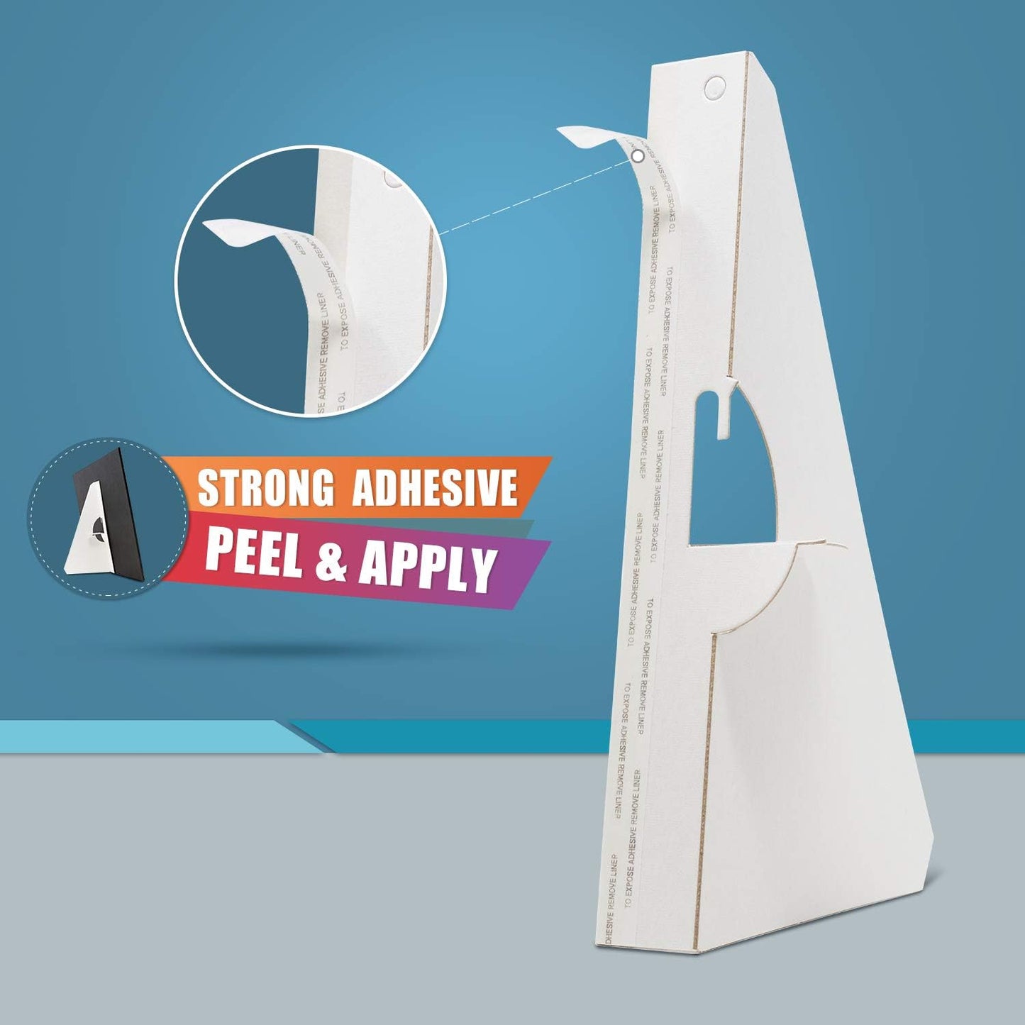 Golden State Art, 9 Inch Self Stick Easel Back, Cardboard Stand, Single Wing, Archival Quality, Display Posters Pictures Brochures, Easy and Fast Application (Pack of 50) White, Made in USA