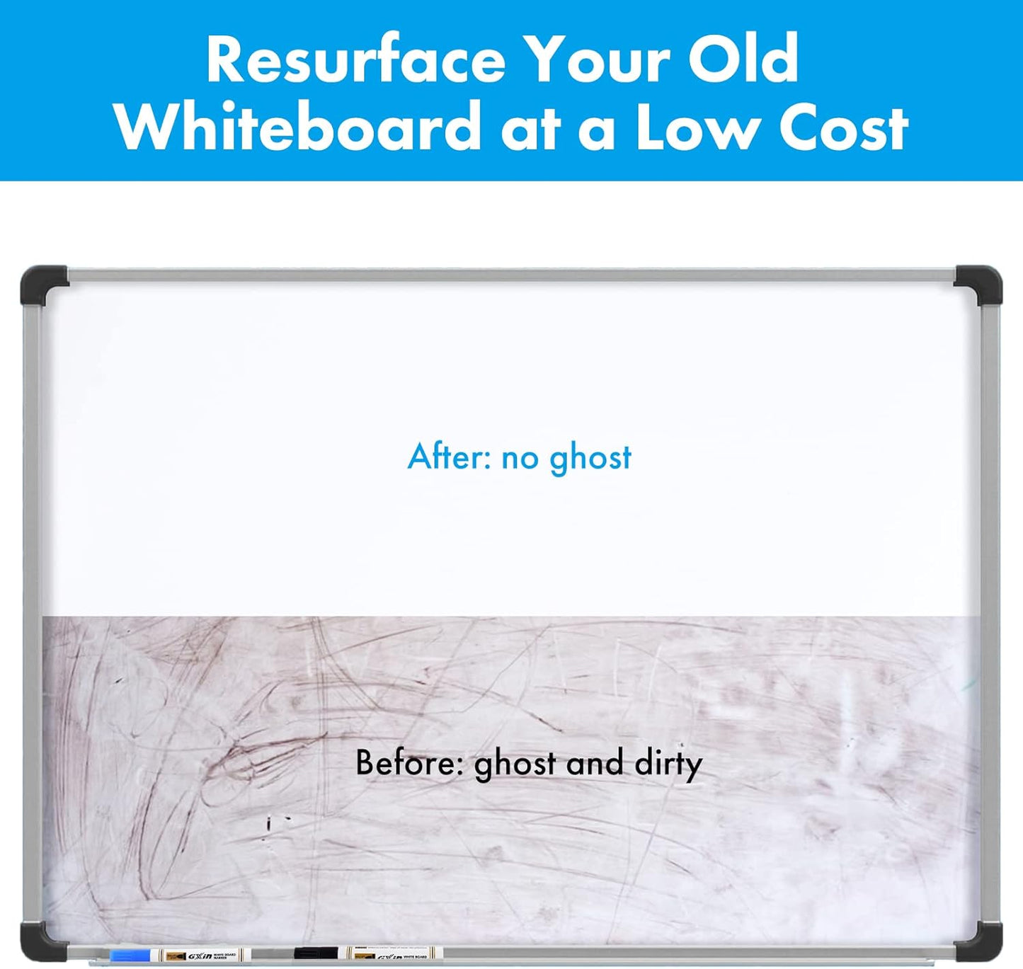 HAMIGAR Magnetic Whiteboard Contact Paper 36" x 48" Dry Erase White Board Sticker for Wall Stick on White Board Peel and Stick Wallpaper Adhesive Poster with Marker, Magnetic Eraser and Magnets