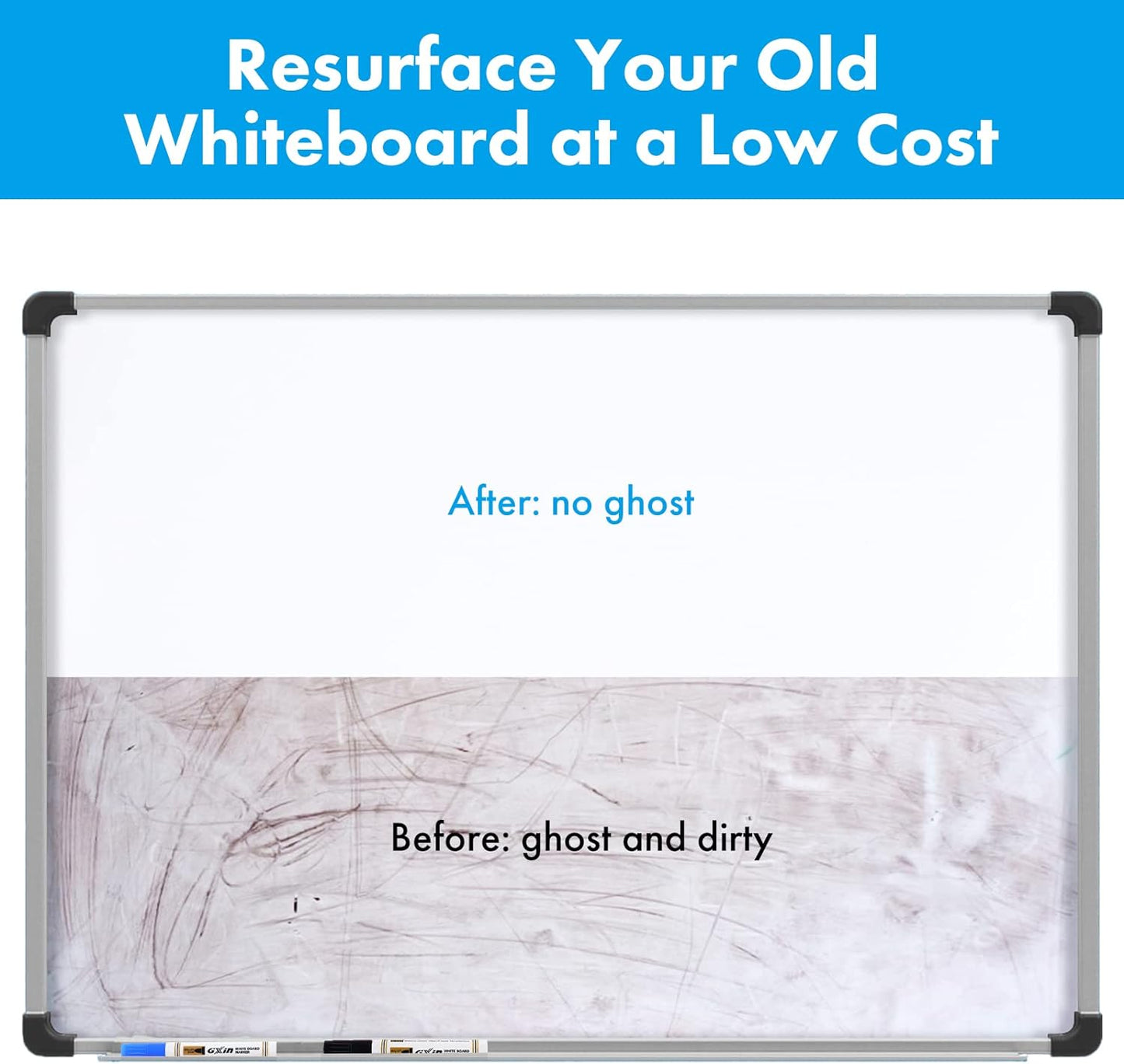 HAMIGAR Magnetic Whiteboard Contact Paper 18" x 39" Dry Erase White Board Sticker for Wall Stick on White Board Peel and Stick Wallpaper Adhesive Poster with Marker, Magnetic Eraser and Magnets