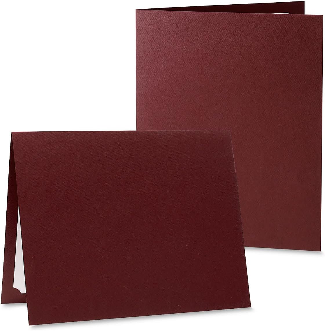 Plain Burgundy Certificate Folders - Pack of 25, Linen Cover 80 lb. Stock, Folded, Die-Cut Corners, for Office, Business Awards, Graduation, School Diploma Holder, 9-1/2"" x 12""