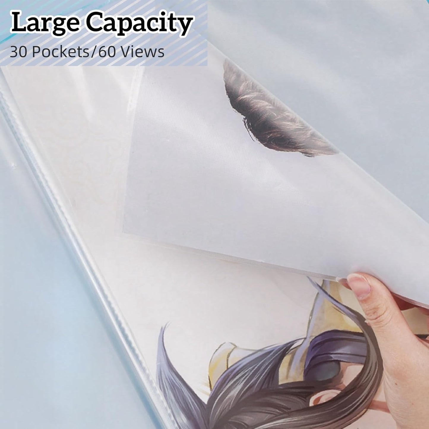 MOTEERLLU A2 Storage Book Suitable for 22x15 inches Diamond Paintings,Diamond Art Kit Storage Container with 30 Pocket Sleeves,Portfolio Folder for Artwork (White)