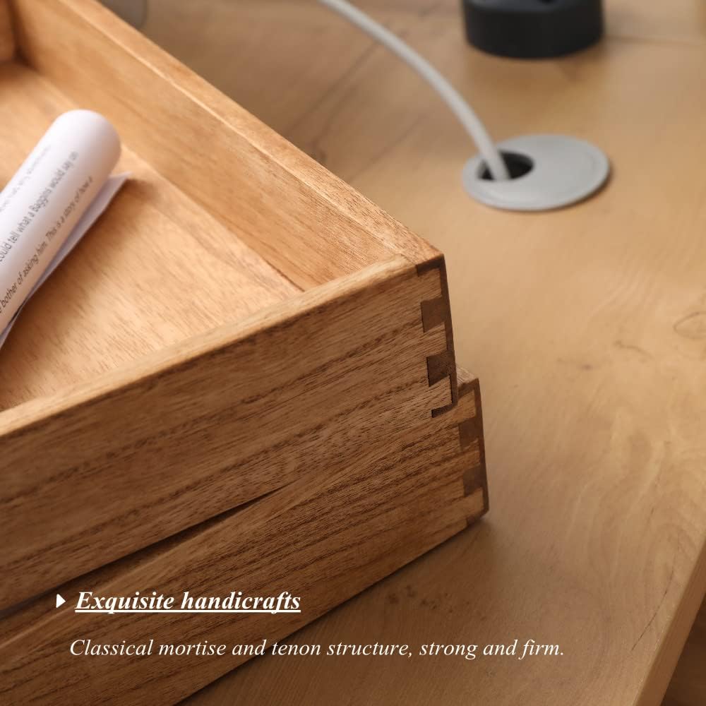 Wood Stackable Paper Trays for Office Supplies and Accessories - Desk Organizer Tray for Letter Document Magazine -Wooden Desktop File Folder Holder Shelf 2 Set Light(2CTP-LT)