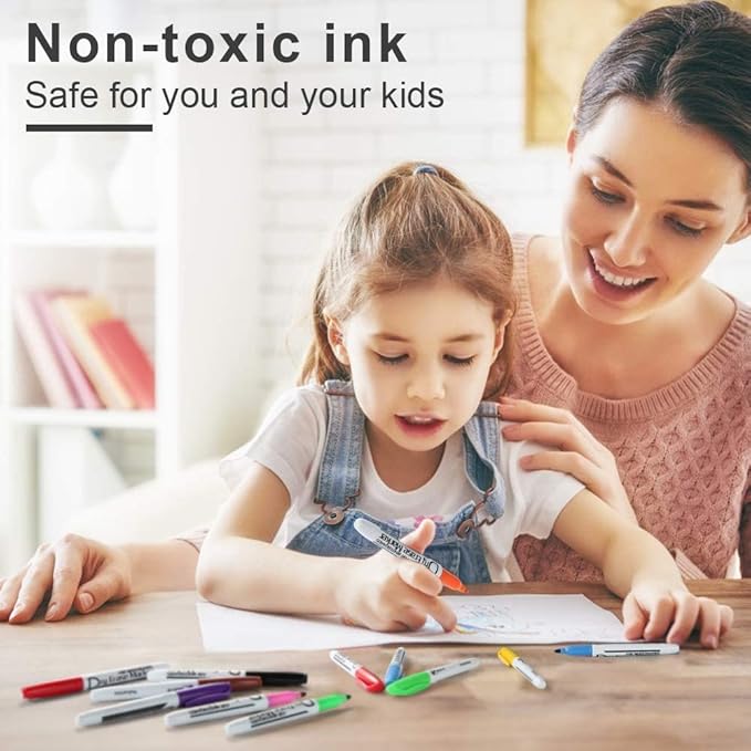 Volcanics Skinny Dry Erase Markers Bulk Fine Tip for Kids Small Whiteboard Markers Thin Pack of 80, Assorted Colors