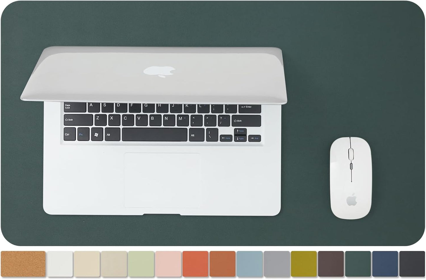 Cork Desk Mat - Small Dual-Sided Desk Pad for Office and Home - Desk Organization and Accessories - Ideal for Large Mouse Pad and Small Desk Mats on Top of Desks(Dark Green,23.6"x 13.8")