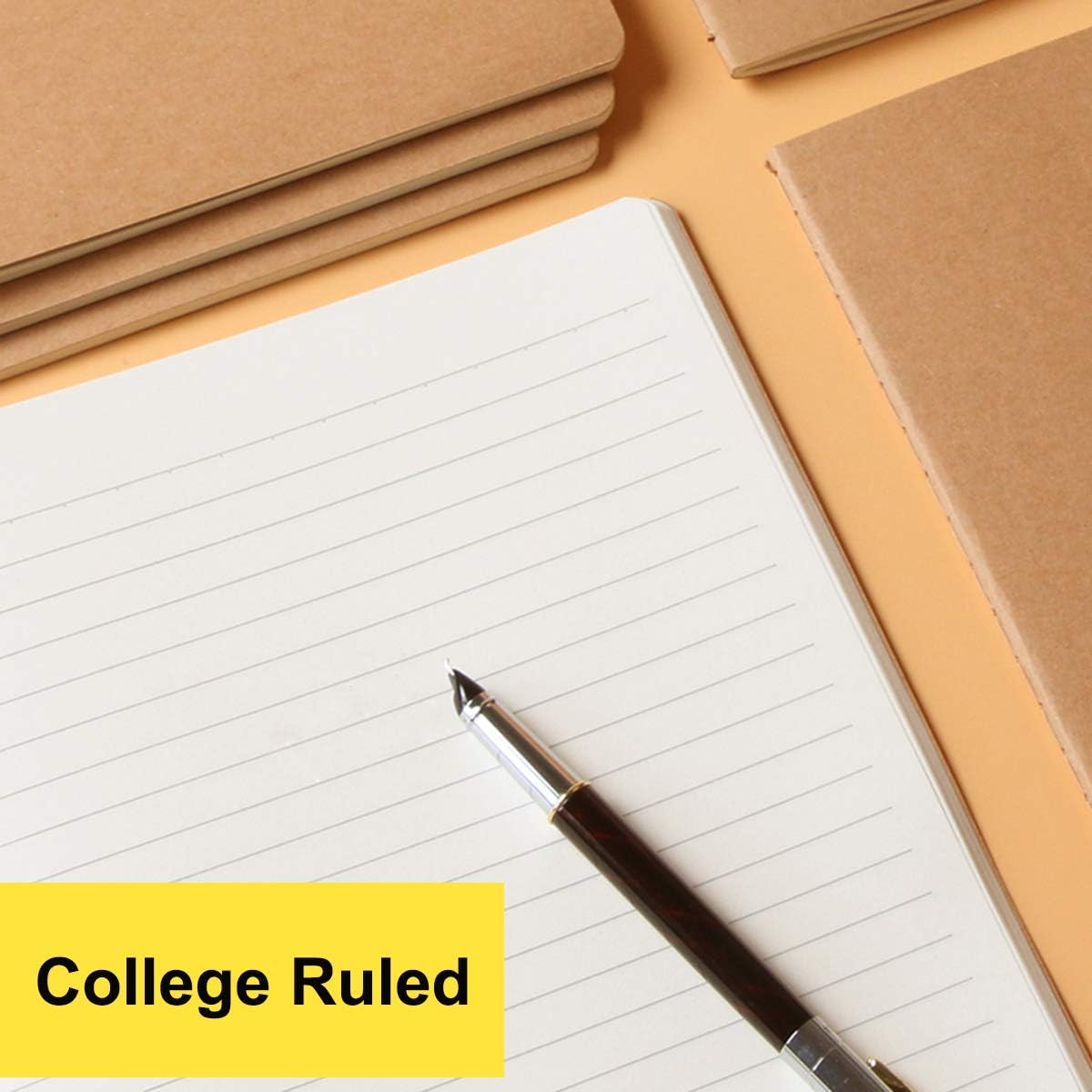 Large College Ruled Notebook Journals Bulk with Thick Lined Paper, 60 Pages, 8.5x11 inch, Composition Diary Subject Notebooks Planner for Travelers Students Office, Kraft Journal Set, 12 Pack