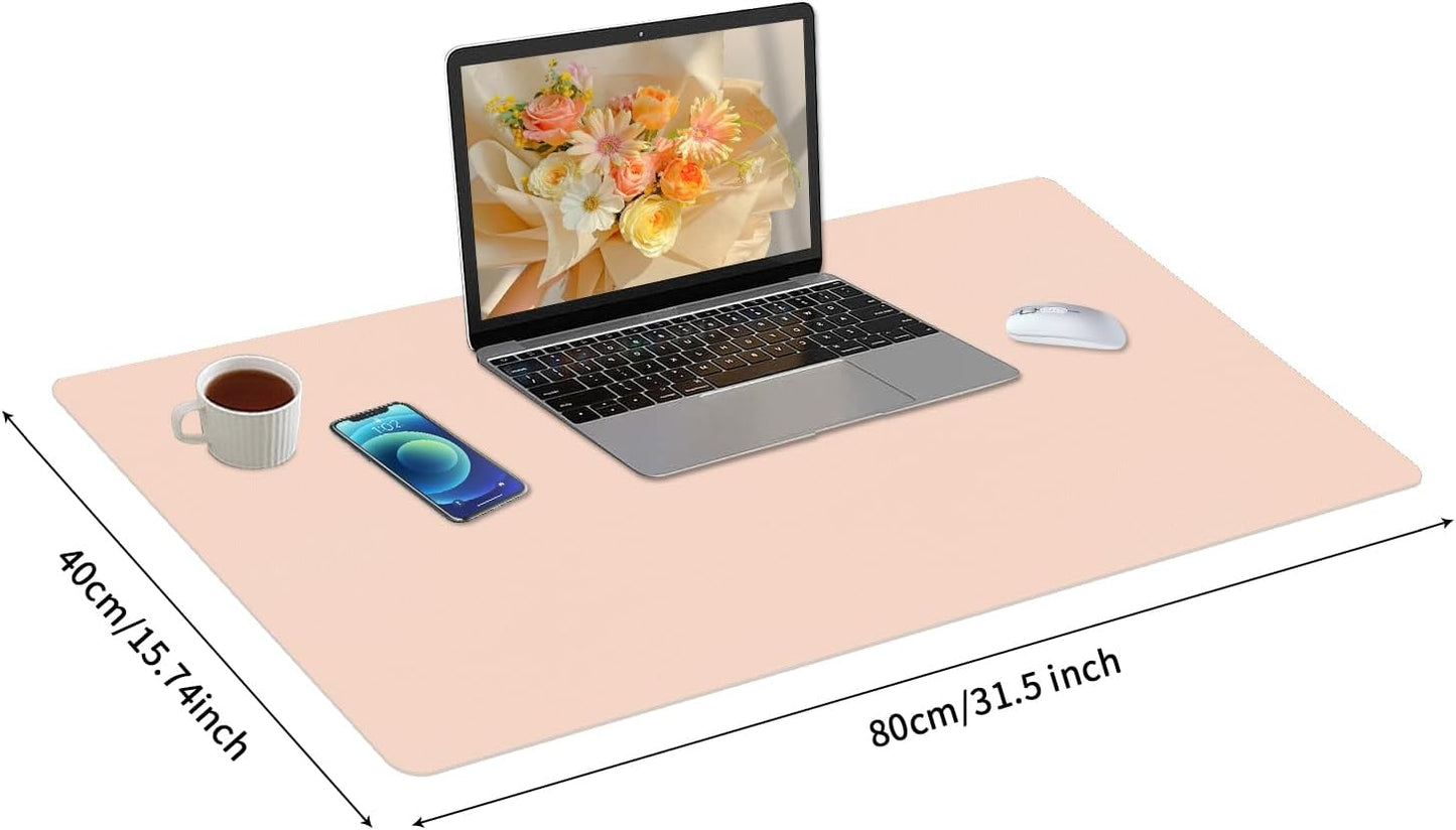 Bloss Pink Desk Mat, Leather Desk Pad, Desk Matt for Desktop, Waterproof Desk Pad Mat, Computer Mat for Office Work/Home/Decor/Desk Protector/Cover(31.5 x 15.7 Inches)