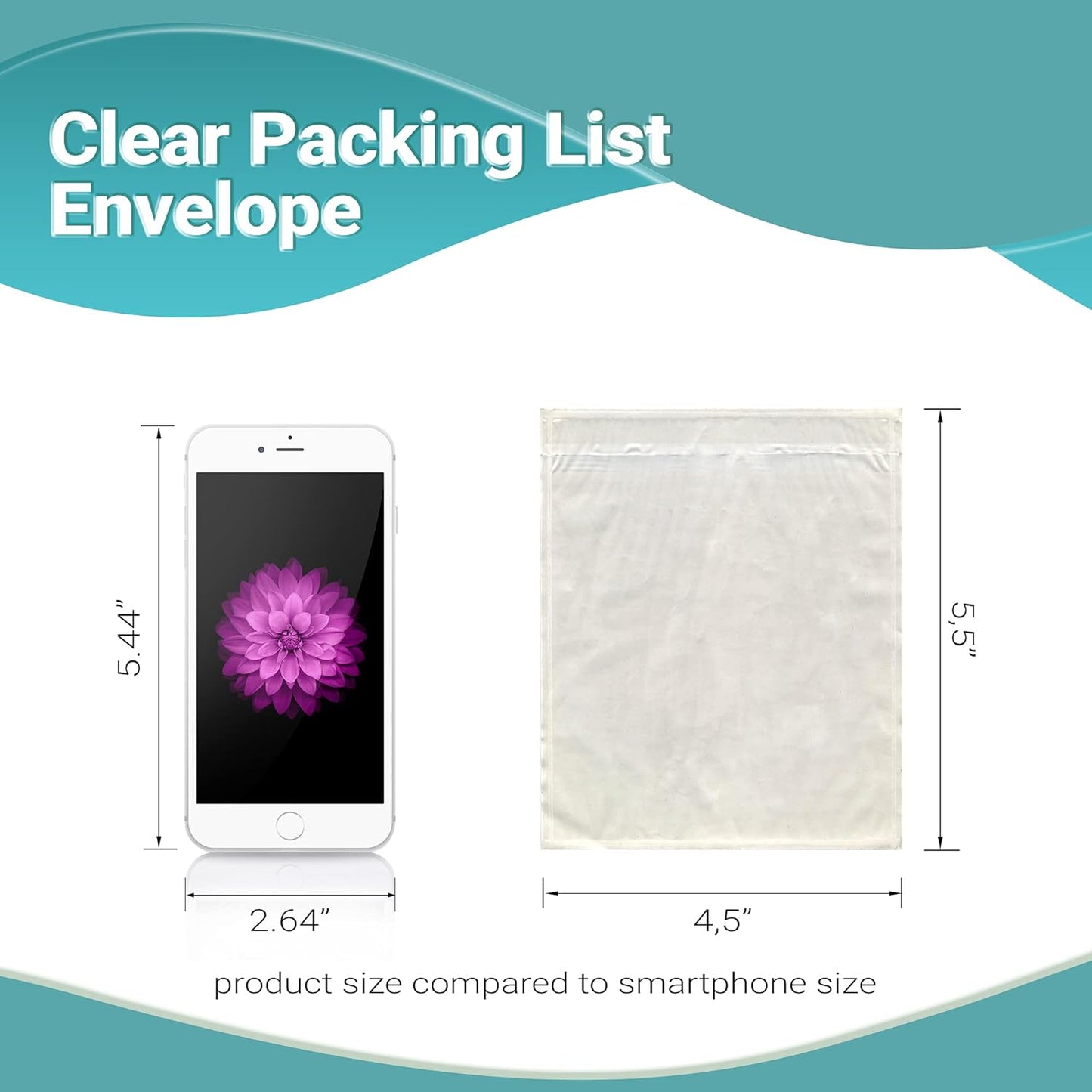 APQ Clear Top Loading Packing List Envelopes, 4.5 x 5.5 Inches. 1000 Pack Packing Slip Envelope Pouches. Self-Seal Plastic Shipping Label Pouches. Durable Packing List Mailing Envelopes for Documents