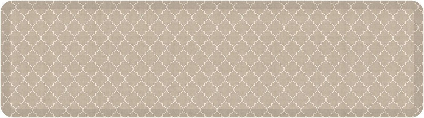 NewLife by GelPro Anti-Fatigue Designer Comfort Kitchen Floor Mat, 20x72, Trellis Khaki Stain Resistant Surface with 3/4” Thick Ergo-Foam Core for Health and Wellness