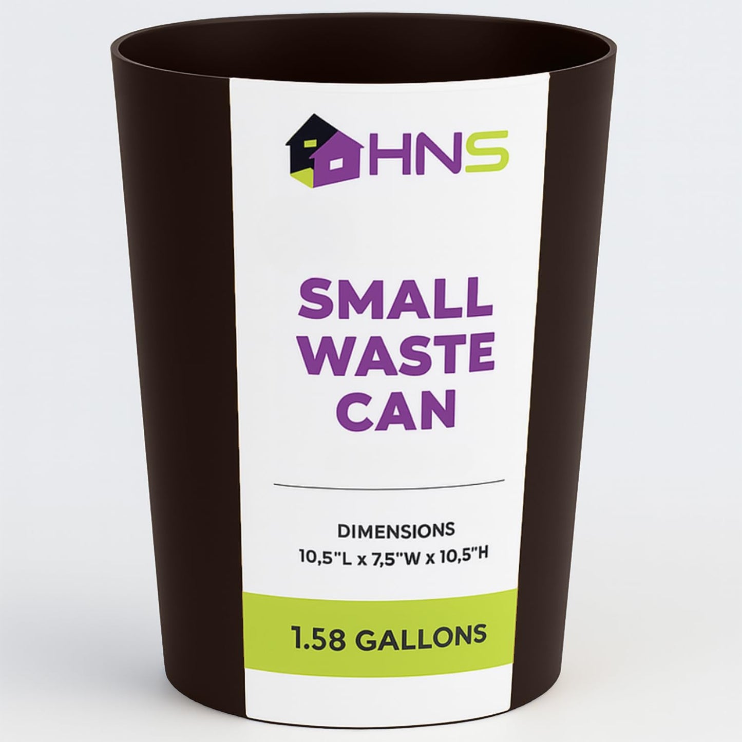 HOLDN’ STORAGE Small Trash Can - 1.58 Gallon Open Top Waste Bin, Compact Waste Can Perfect for Bathroom, Kitchen, Office, Dorm - Durable Garbage Can - Metallic Brown