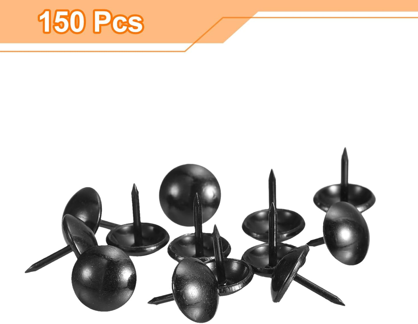 uxcell Upholstery Tacks Nail Pin Furniture, 200Pcs 11x13mm Thumb Tack Pins Assortment Kit Carbon Steel for Home Sofa DIY Decorative Nail Heads Nails, Black