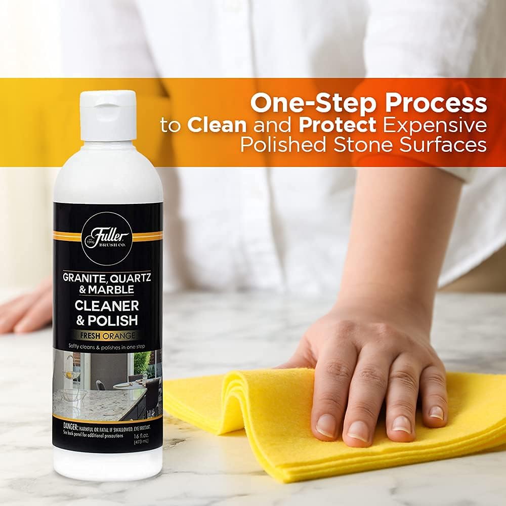 Fuller Brush Countertop Cleaner & Polish - Multi Surface Cleaner - Cleans, Polishes and Protects Granite Quartz Marble Glass Laminates Metal and Other Surfaces Refreshing Orange Scent Removes Odor (2 Pack)