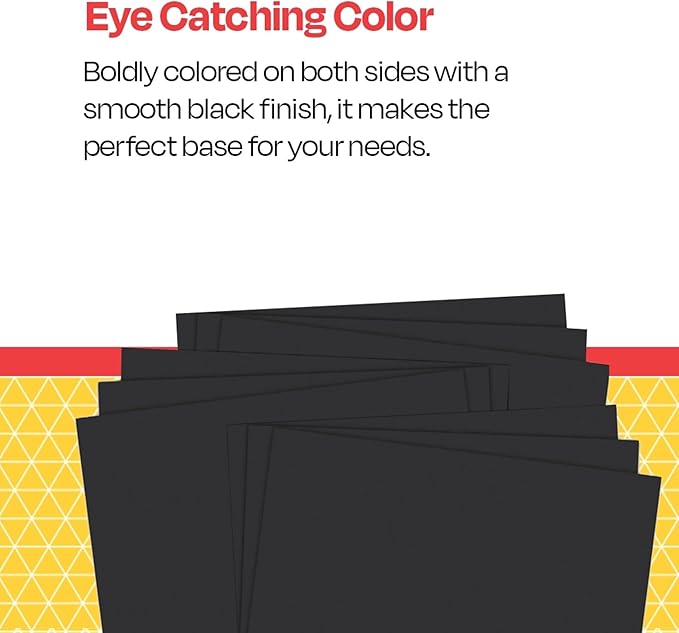 School Smart Railroad Poster Board Paper, 22 x 28 Inches, 6-Ply, Black, Pack of 25